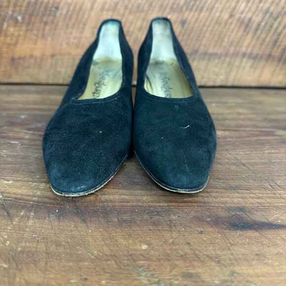 Yves Saint Laurent Classic Black Suede Pump Heels Size 7 - Picture 3 of 10